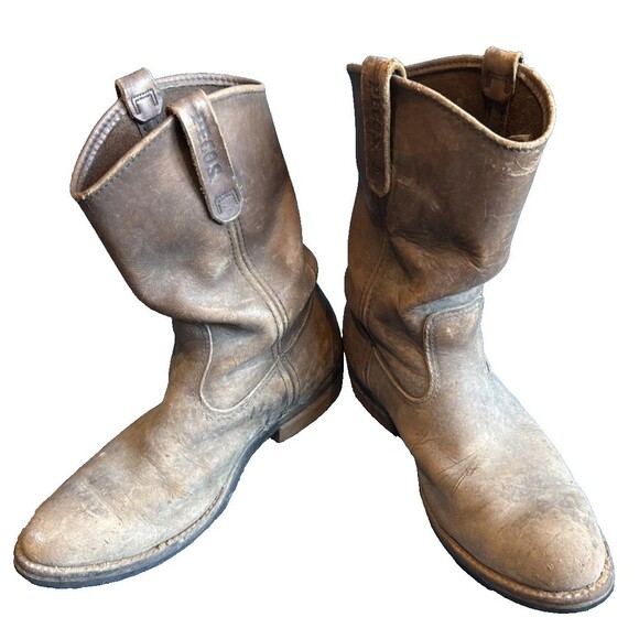 Red Wing 1097 Pecos Leather Work Boots USA Size 8.5D 80's Thrashed Distressed - Picture 11 of 15